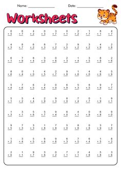 the worksheet for numbers to 10 is shown in red and white with an image of