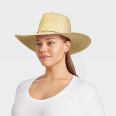 Bring a touch of style to your sunny weather outfits with this Straw Panama Hat from Universal Thread™. This on-trend Panama hat features a solid hue with beaded accents to complement your ensemble. Crafted from lightweight paper straw for all-day comfortable wear, it features an adjustable design to help you find the right fit. Plus, the four-inch wide brim keeps your face shaded from the sun's rays. Universal Thread™: Found exclusively at Target. Straw Hat For Travel To Kentucky Derby, Casual Hats For Vacation Day Out, Fedora Sun Hat For Day Out, Sunny Weather Outfits, Casual Flat Brim Sun Hat For Spring, Spring Sun Hat With Upf 50+ For Day Out, Casual Sun Hat For Vacation Day Out, Casual Hats With Uv Protection For Spring, Casual Spring Hats With Uv Protection