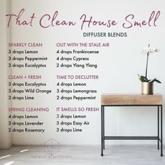 Nothing better than a fresh, clean smelling house right. . Or I should re-word that nothing worse than a smelly, stale stinky room or… Clean House Smell, Essential Oil Blends Recipes, Essential Oil Mixes