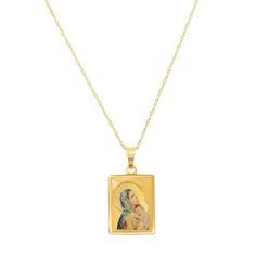 Add a fashionable touch to any ensemble with this Forever 14K 14k gold virgin Mary rectangle disc pendant necklace. Click on this JEWELRY & WATCHES GUIDE to learn about fit, styles, materials and more! Add a fashionable touch to any ensemble with this Forever 14K 14k gold virgin Mary rectangle disc pendant necklace. Click on this JEWELRY & WATCHES GUIDE to learn about fit, styles, materials and more! FEATURES Pendant size: 15 mm x 10.75 mm Chain length: 18 in. Clasp: spring-ring Nickel free Metal: 14k gold Finish: polished Packaging: boxed Please note, due to the high value of this item, a signature may be required upon delivery. Size: 18". Gender: female. Age Group: adult. Rectangular Shaped Gold Jewelry In Fine Jewelry Style, Rectangular Gold Plated Necklace, Rectangular Gold-tone Jewelry Gift, Rectangular Yellow Gold Necklace With Polished Finish, 14k Gold Stamped Rectangular Pendant Jewelry, Gold Rectangular Pendant Jewelry Stamped 14k, Yellow Gold Jewelry With Rectangular Pendant For Mother's Day, Mother's Day Yellow Gold Jewelry With Rectangular Pendant, Yellow Gold Rectangular Necklace For Mother's Day