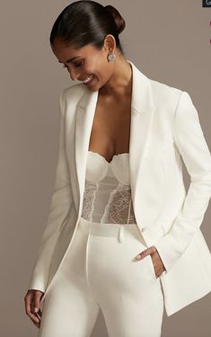 White Pant, Bridal Jumpsuit, Elegant Prom Dresses, White Trousers, Prom Suits