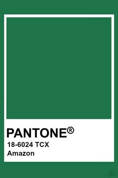 the pantone green color is shown in this image, it looks like an amazonon