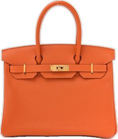 Birkin 30, Leather Interior, Leather Top, Gold Hardware, Patch Pocket, Calf Skin, Handles, Collage, Orange