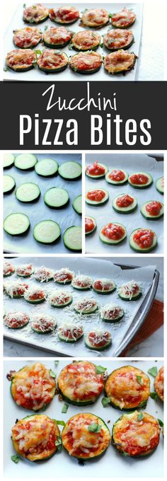 zucchini pizza bites are ready to be baked in the oven and put into muffin tins