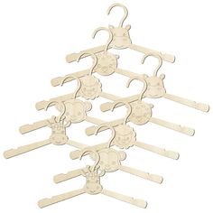 wooden clothes hangers with monkey faces and ears, set of 10 - unfinished cutouts