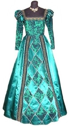 medevil dresses 1500s Dress, Medevil Dresses, Midevil Dress, 1500s Fashion, Medieval Steampunk, Medieval Dresses, 16th Century Fashion, Vintage Dress Blue