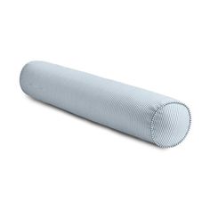 a blue and white striped cylinder on a white background with the top half rolled up