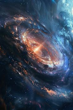 an artist's rendering of a spiral galaxy