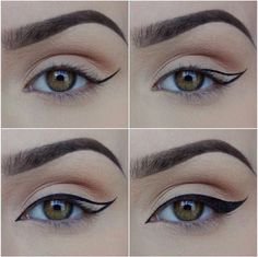 CatEye by @miaumauve in Motives Khol Eyeliner(Onyx)! #Black #CatEye #Khol Cat Eye Makeup Tutorial, Make Up Mata, Khol Eyeliner, Perfect Winged Eyeliner, Bentuk Alis, Eyeliner Hacks, Winged Eyeliner Tutorial