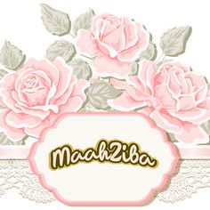 a bouquet of pink roses with the word maafziba on it