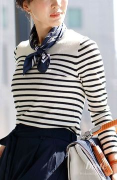 Scarf Outfit, Mode Boho, Nautical Fashion, How To Wear Scarves, 가을 패션, Mode Vintage