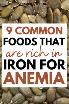 Want to know foods high in iron for anemia, for pregnancy or for your period? If you are a vegan or vegetarian, these options are for you as well, though meat options are also included in this list. These foods improve your health by increasing your iron levels. #iron #ironrich #ironfoods #anemia Low Iron Remedies Vitamins, How To Increase Ferritin Levels, Meals For Low Iron, High Iron Food Recipes, Iron Vegetarian, Iron Sources, Foods To Increase Iron Levels, Foods To Increase Iron