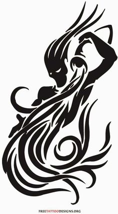 the silhouette of a woman's head with long hair and flowing waves in black ink