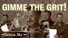 the poster for gimme the grit, which features men in plaid shirts and ties