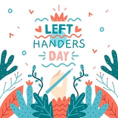 Hand drawn background left handers day Free Vector Pattern Design