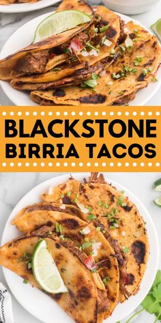 black stone burritos with lime and cilantro on the side