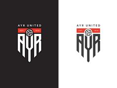 two different logos for a volleyball team, one with the word'ayr united '