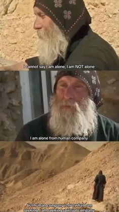 an old man with long white hair and beard in the desert