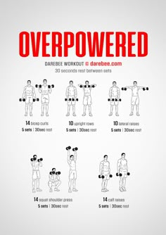 a poster showing how to use dumbbells for the upper body and lower body