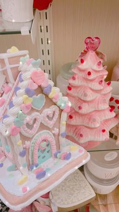 Valentine’s Day decor homegoods Pastel Valentines Day Decor, Danish Pastel Christmas, Bakery Christmas Decor, Gingerbread Porch, Valentine Gingerbread, Christmas Decir, Christmas Toy Soldiers, Gingerbread House Ideas, Pastel Christmas Decor