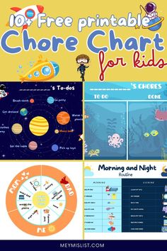 the printable chart for kids to learn how to read and understand planets, stars, and