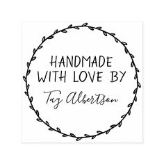 the handmade with love by try alberston sticker on a white background