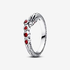 Game of Thrones Dragon Sparkling Ring | Sterling silver | Pandora US Game Of Thrones Pandora, Red Crystal Ring, Burgundy Aesthetic, Bday Stuff, Red Lab, Game Of Thrones Dragons, Disney Charms, Charms Pandora