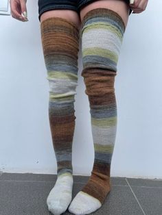 🌺mismatched wool socks Thigh High boots Over the knee socks Thigh High Stockings 🌺Kesane  - Forget Me Not  -  Harmony of colors, hand knitted production from the best quality wool, are made for ladies who follow an active and elegant lifestyle. Hand woven clothes are always original, more comfortable, stands out from fabric, stamped textile and last long. Our product will bring you a gorgeous sense of pleasure, lightness and comfort. Fits 3 seasons: fall, winter and spring. Kesane uses only na Casual Multicolor Knee-high Socks For Winter, Casual Multicolor Knee-high Winter Socks, Casual Multicolor Thigh High Socks, Multicolor Casual Thigh-high Socks, Multicolor Thigh High Casual Socks, One Size Knitted Knee-high Socks, Fitted Multicolor Socks For Fall, Casual Warm Thigh High Stockings, One Size Knee-high Stockings For Fall