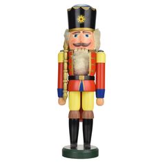 a wooden nutcracker is shown on a white background