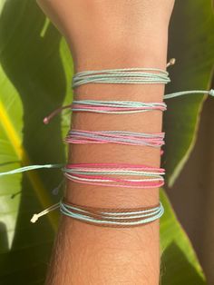 Our cute bracelets are perfect for a beach day in the sun. You can wear them together or separately!  All waterproof and adjustable 6 to 8 inches.  Handmade in San Diego 🌴 Follow us! Instagram: @SeaLaVieShops Trendy Friendship Bracelets For Beach Season, Casual Resizable Beaded Bracelets For Beach, Multicolor Adjustable Beachy Bracelets, Adjustable Multicolor Beachy Bracelets, Pink Summer Friendship Bracelets For Beach, Pink Beachy Friendship Bracelets For Summer, Beachy Pink Friendship Bracelets For Summer, Casual Friendship Bracelets For Summer Beach Party, Adjustable Braided Bracelets For Beach Vacation