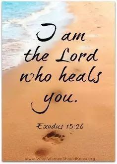 footprints in the sand that reads i am the lord who heals you