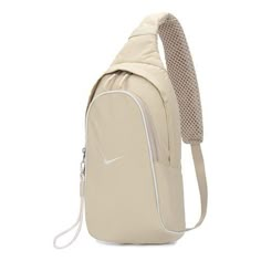 Nike Sportswear Essential Sling Bag 8L 'Rattan Phantom' DJ9796-206 Beige Nylon Bags For Outdoor Activities, Sporty Outdoor Crossbody Chest Bag, Sporty Crossbody Chest Bag For Outdoor, Functional Beige Chest Bag For Travel, Sporty White Nylon Shoulder Bag, Sporty Crossbody Bag With Functional Pockets, Nike Functional Backpack With Adjustable Strap, Functional Nike Backpack With Adjustable Strap, Sporty Outdoor Gym Bag With Adjustable Strap