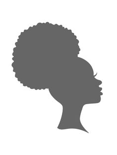 the silhouette of a woman's head with an afro