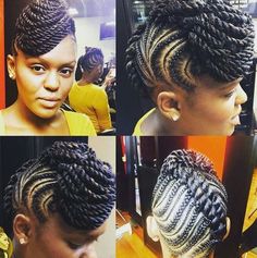 Styles Of Braids, Cornrows Updo, Mohawk Updo, Hair Training, Hairstyles For Natural Hair, Natural Updo, Protective Hairstyles For Natural Hair, Peinados Recogidos