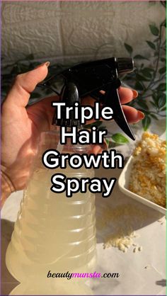 Do you know how to use rice water for hair growth and the amazing benefits you can obtain? This rice water hair growth spray uses fenugreek to make a potent recipe for tripled hair growth! Rice Water For Hair Growth, Rice Water For Hair, Water Hair Growth, Homemade Hair Treatments, Healthy Natural Hair Growth, Hair Growth Spray, Natural Hair Growth Tips, Hair Remedies For Growth, Rice Water