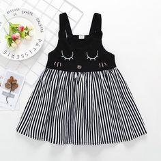 Product Title: Toddler Girls Cute Cartoon Print Suspender Stripe Splice DressKeyword Tag: Baby Boy Pink Shirt*Pattern: cartoon*Soft and comfy* Available for Machine Wash as well as TumbleDry* Imported Are you look for a best quality and cheapest dress? Then Toddler Girls Cute Cartoon Print Suspender Stripe Splice Dress is the best one for you! The Trendy colours with amazing designs for reflect fashion vibes that will embrace you the moment you wear them. The pattern of Toddler Girls Cute Cartoo