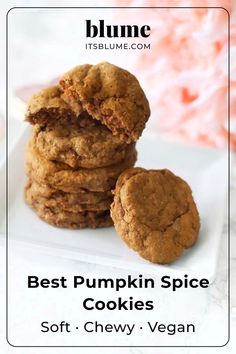 the best pumpkin spice cookies soft chewy vegan