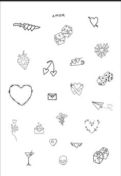 some different types of tattoos on a white background