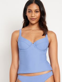 wide adjustable straps underwire support removable pads seamed front stretches to fit your body hits at waist models are approx.  5'9" and wear sizes s (4), l (12), and xl (18)machine wash according to the care instruction label  . Best Holiday gift for Women , perfect Tops for Christmas! Fitted Swimwear With Built-in Bra And Tank Straps, Sleeveless Nylon Swimwear With Medium Bust Support, Fitted Sleeveless Tankini With Built-in Cups, Fitted Full Coverage Swimwear With Built-in Cups, Fitted Padded Tankini For Summer, Summer Fitted Padded Tankini, Fitted Beach Tankini With Medium Bust Support, Fitted Tankini With Medium Bust Support For Beach, Sculpting Swimwear With Underwire And Medium Bust Support