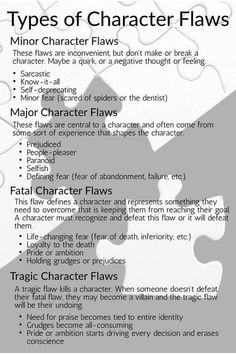 the four types of character flows in an interactive text book, which includes information about characters and how they interact with each other