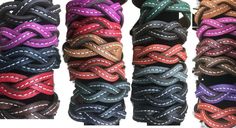 BRAIDED LEATHER BRACELET - Amish Handmade Men's Women's Cuff Wrap in 12 COLORS Leather Bracelets, Old Order, Braid Cuffs, Wrap Bangles, Lancaster Pennsylvania, Braided Leather Bracelet, Cuff Bangles