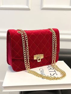 Olivia Mark - Velvet Quilted Embossed Flap Square Bag - Women Shoulder Bags Product Description Color Red Strap Type Chain Style Elegant Pattern Type Quilted Bag Size Small Quantity 1 piece Type Square Bag Composition 100% Polyester Material Velvet Size Chart INCH CM Size Bag Width Bag Height Bag Length one-size 2.8 6.1 8.7 Size Bag Width Bag Height Bag Length one-size 7 15.5 22 Similar Products h2 { text-align: center; } .red-box { width: 100%; display: flex; flex-direction: row; flex-wrap: wra Ladies Bags Fashion Classy, Beaded Clutch Purse, My Style Bags, Furla Bags, Party Handbags, Red Purse, Purple Bag, Velvet Quilt, Girly Bags