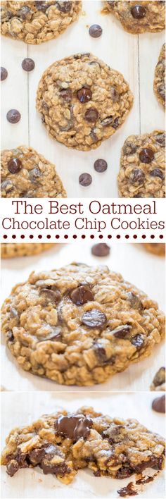 the best oatmeal chocolate chip cookies are made with only 3 ingredients and no butter