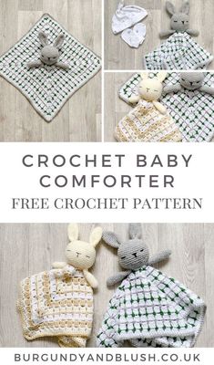 Crochet Bunny Comforter, Crochet Toy Blanket, Baby Security Blanket Crochet Pattern, Baby Lovey Blanket Crochet Pattern, Bunny Baby Blanket Crochet, Crochet Sloth Lovey, Crochet Teddy Blanket, Crochet Projects For Newborns, Gender Neutral Crochet Gifts