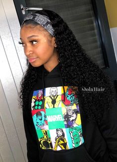 Those curls and edges 😍 Headband wig slayed by @thelushlabuk ✨ Hair: our 22" deep curly headband wig ✨ New Year's sale is going on 🎊 Order under $200 code 👉NYE12👈 for 12% off Order over $200 code 👉NYE15👈 for 15% off Click the link for more info or inbox us 🤗 Headband Wig Ponytail, Curly Headband Wig Hairstyles, Curly Wig With Headband, Styling Curly Headband Wig, Afro Curly Headband Wig, Headband Wig Long, Curly Headband Wig, Wig Curly, Headband Wig