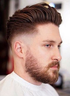 #Men'sHair,Vintage hairstyles for men Medium Skin Fade, Mens Slicked Back Hairstyles, Faded Haircut, Slick Back Haircut, Mid Skin Fade, Mid Fade Haircut, Men Hairstyle, Mens Hairstyles Medium, Long Hair On Top