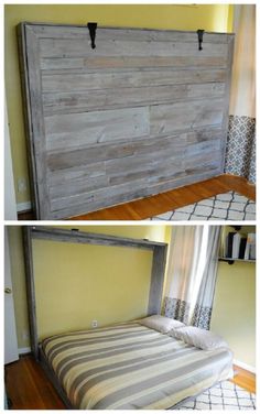 the bed frame is made out of wood and has no headboard or foot board