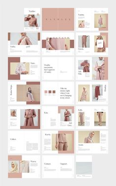 an image of a website page with many different images and colors on it, including pinks