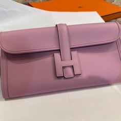 Brand New In Box With Receipt And Dust Bag 100% Authentic Purchased Directly From Hermes Mauve Sylvestre, Hermes Jige, Hermes Bags, Box Color, Dust Bag, Bag Lady, Brand New, Pink, Color