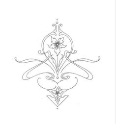 an ornate design with flowers and swirls in the middle, on a white background